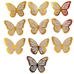 Golden Foiled Butterflies – Pack of 10