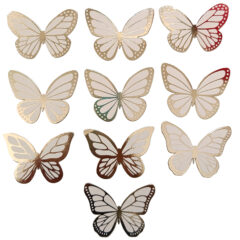 Silver Foiled Butterflies – Pack of 10