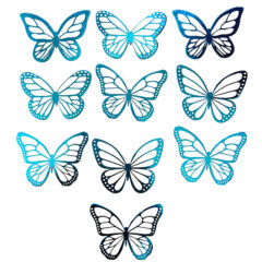 Light Blue Foiled Butterflies – Pack of 10