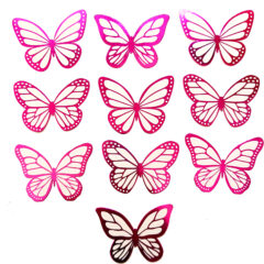 Pink Foiled Butterflies – Pack of 10