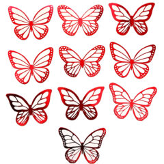 Red Foiled Butterflies – Pack of 10