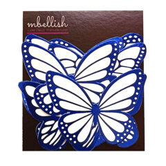 Blue Foiled Butterflies – Pack of 10