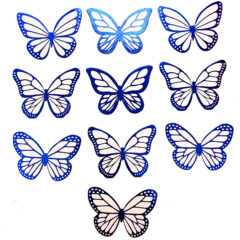 Blue Foiled Butterflies – Pack of 10