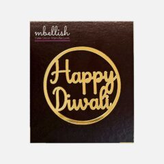 Happy Diwali Acrylic Sticker, Size – 2.75/3 inches ~, Pack of 5 pcs