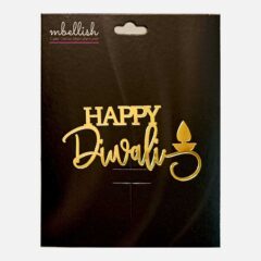 Happy Diwali Acrylic Sticker, Size -3.75/4 inches ~, Pack of 5 pcs