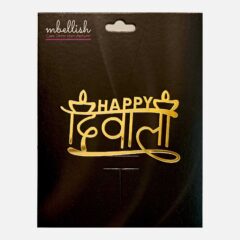 Happy Diwali Acrylic Sticker, Size -3.75/4 inches ~, Pack of 5 pcs