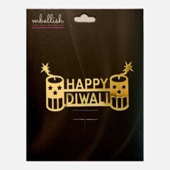 Happy Diwali Acrylic Sticker, Size -3.75/4 inches ~, Pack of 5 pcs