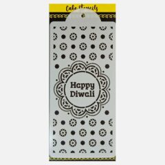 Happy Diwali  Lamp Stencil Design Size – 3.75 x 7.5 inches ~ Pack of 1 pc