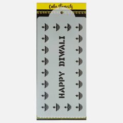 Happy Diwali  Lamp Stencil Design Size – 3.75 x 7.5 inches ~ Pack of 1 pc