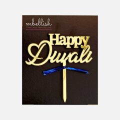 Happy Diwali Acrylic Cake Topper Size – 3 inches, Pack of 10 pcs