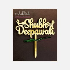 Shubh Deepawali Acrylic Cake Topper Size – 3 inches, Pack of 10 pcs