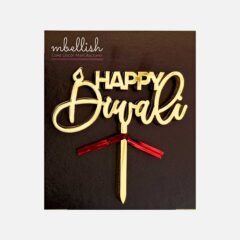 Happy Diwali Acrylic Cake Topper Size – 3 inches, Pack of 10 pcs