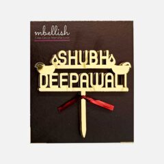 Shubh Deepawali Acrylic Cake Topper Size – 3 inches, Pack of 10 pcs