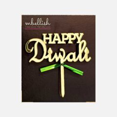 Happy Diwali Acrylic Cake Topper Size – 3 inches, Pack of 10 pcs