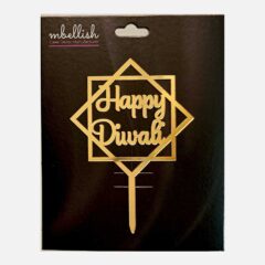 Happy Diwali Acrylic Cake Topper Size – 4 inches, Pack of 1 pc