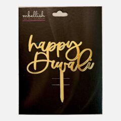 Happy Diwali Acrylic Cake Topper Size – 4 inches, Pack of 1 pc