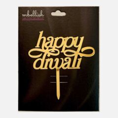 Happy Diwali Acrylic Cake Topper Size – 4 inches, Pack of 1 pc